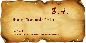 Beer Annamária névjegykártya